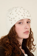 Souvenir Beanie in Maglia con Applicazioni Gioiello