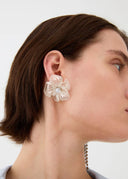 Orecchini Fiore Scultoreo in Metallo