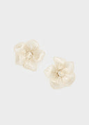 Orecchini Fiore Scultoreo in Metallo