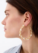 Orecchini Cerchio Catena con Perle