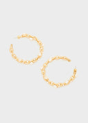 Orecchini Cerchio Catena con Perle