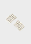 Orecchini Statement con Strass a Griglia