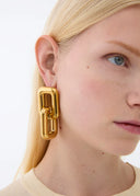 Orecchini Dorati Effetto Scultoreo