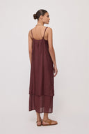 Abito lungo in misto lino