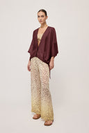 Kimono corto in misto lino