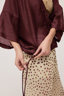 Kimono corto in misto lino
