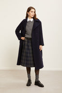 Gonna patchwork check a pieghe