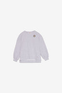 Felpa girocollo con spilla gioiello