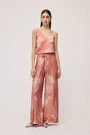 Pantaloni palazzo in raso di viscosa