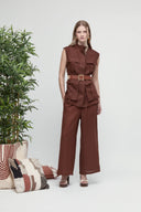 Gilet lungo con tasche applicate