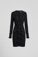 Souvenir Abito con Volant Frontali e Maniche Drappeggiate