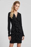 Souvenir Abito con Volant Frontali e Maniche Drappeggiate