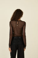 Souvenir Maglia a Maniche Lunghe in Mesh e Pizzo