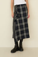Souvenir Gonna Midi Asimmetrica Effetto Kilt