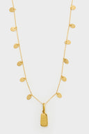 Collana Dorata con Ciondolo Inciso e Dischetti