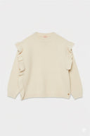 Maglia Girocollo con Volant sulle Spalle