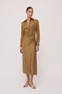 Abito midi con dettaglio drappeggiato