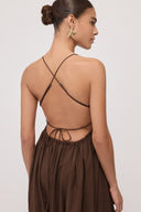 Abito lungo incrociato con spalline