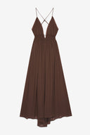 Abito lungo incrociato con spalline