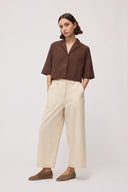 Camicia cropped in popeline