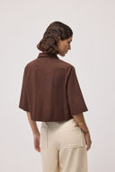 Camicia cropped in popeline