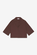 Camicia cropped in popeline