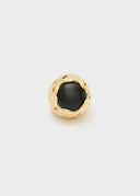Anello statement dorato con pietra nera