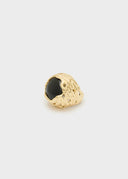 Anello statement dorato con pietra nera