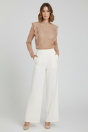 Souvenir Blusa pizzo floreale collo alto e ruches