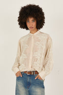 Camicia fluida con inserti in pizzo
