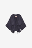 Blusa kimono con coulisse e maniche ampie