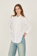 Camicia con inserto in pizzo