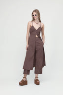 Abito midi a righe con spalline sottili