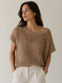 Maglia a maniche corte traforata