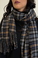 Vicolo Sciarpa Morbida Plaid con Frange