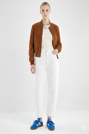 Jeans bianchi a vita alta dal fit dritto