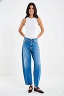 Jeans straight fit a vita alta