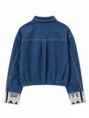 Camicia denim con dettagli in pizzo