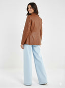 Blazer in Pelle Marrone