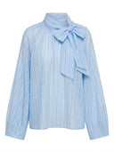 Camicia a Righe con Fiocco al Collo