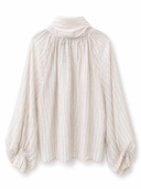 Blusa a righe con fiocco al collo