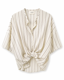 Camicia a righe con nodo frontale