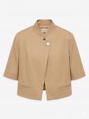 Giacca cropped minimal con manica corta