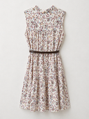 Abito midi floreale con cintura