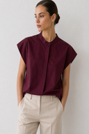 Blusa smanicata collo coreana