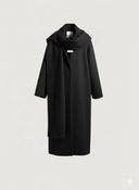 Cappotto lungo con sciarpa integrata