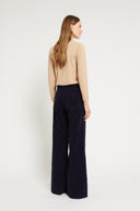 Pantaloni a gamba ampia in velluto