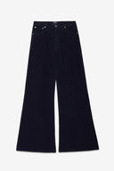 Pantaloni a gamba ampia in velluto