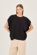 Blusa over con maniche arricciate